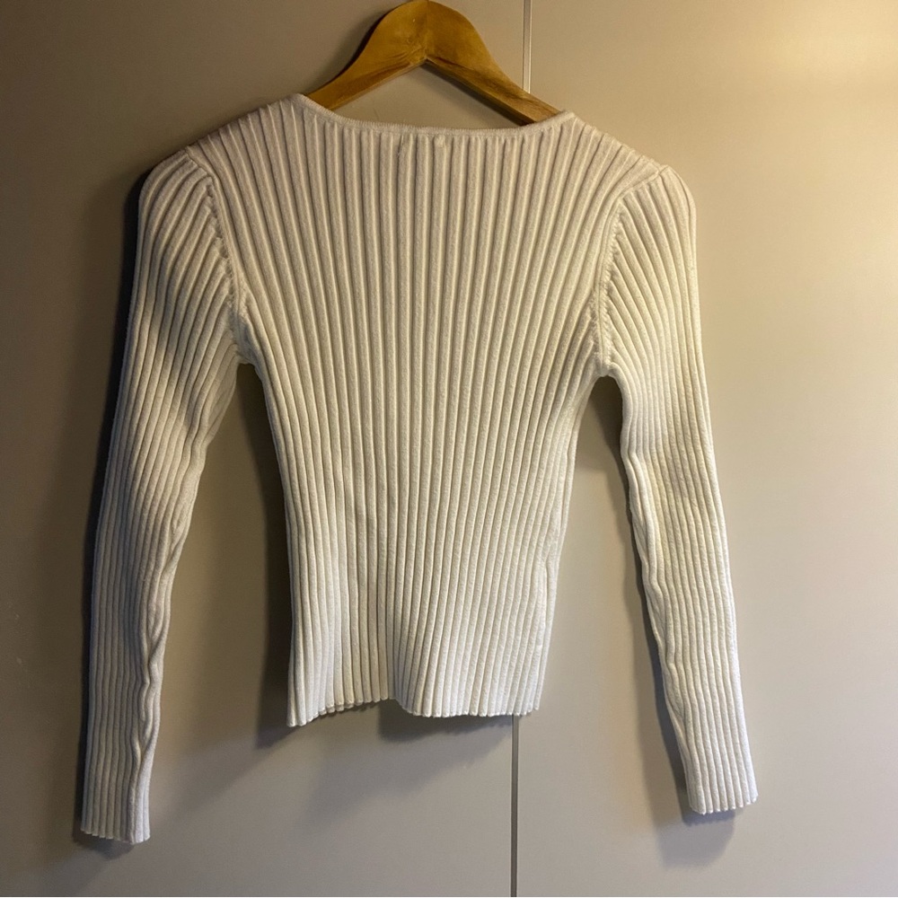 Habitual Cream Ribbed Cardigan - Picture 3 of 3